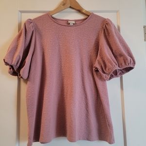 Rose puffy sleeve top